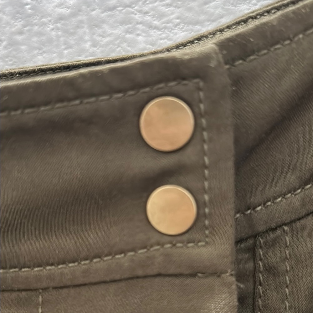 ANN TAYLOR LOFT  Olive Green Wrap front Women's Skirt - Picture 3 of 11